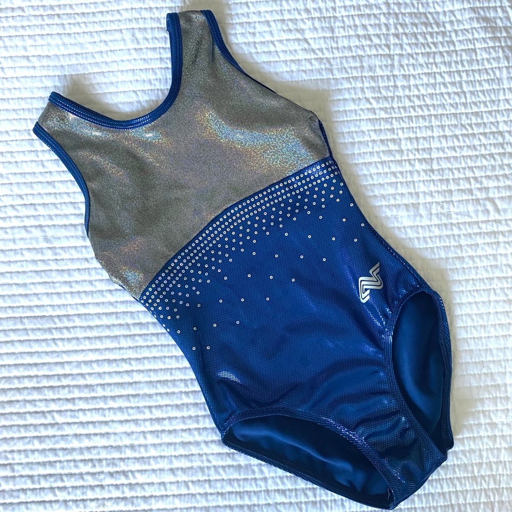 Alpha blue and silver leotard sz CL